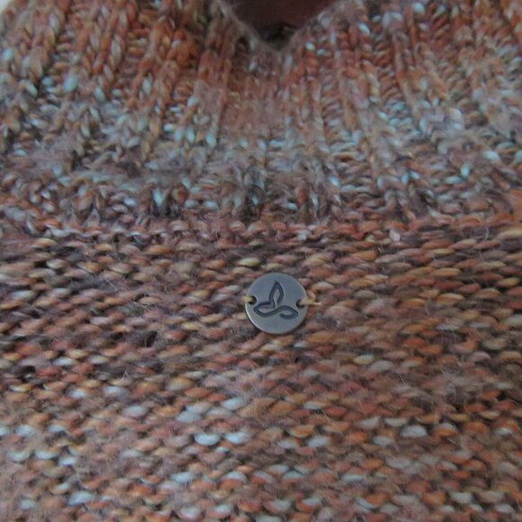 PRANA Clause Marled Knit V Neck Sweater in Sundried Terracotta - Size XS - Picture 13 of 15